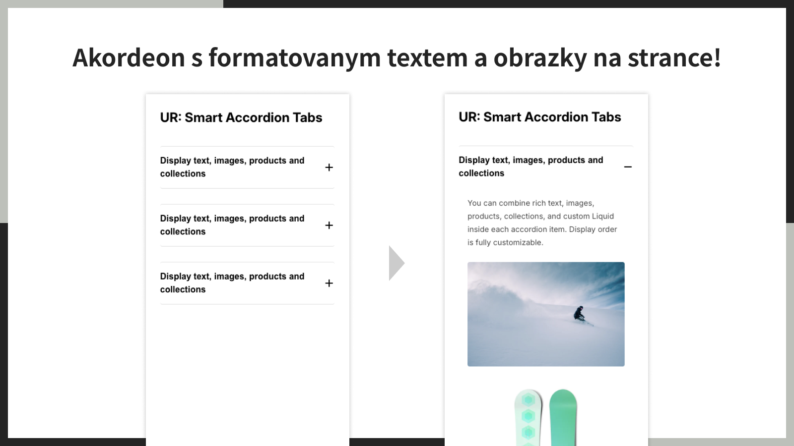 Akordeon s formatovanym textem a obrazky na strance!