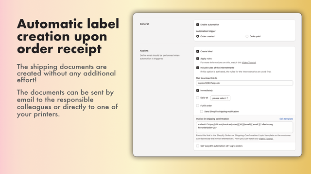 Simplify the shipping with rule based label creation