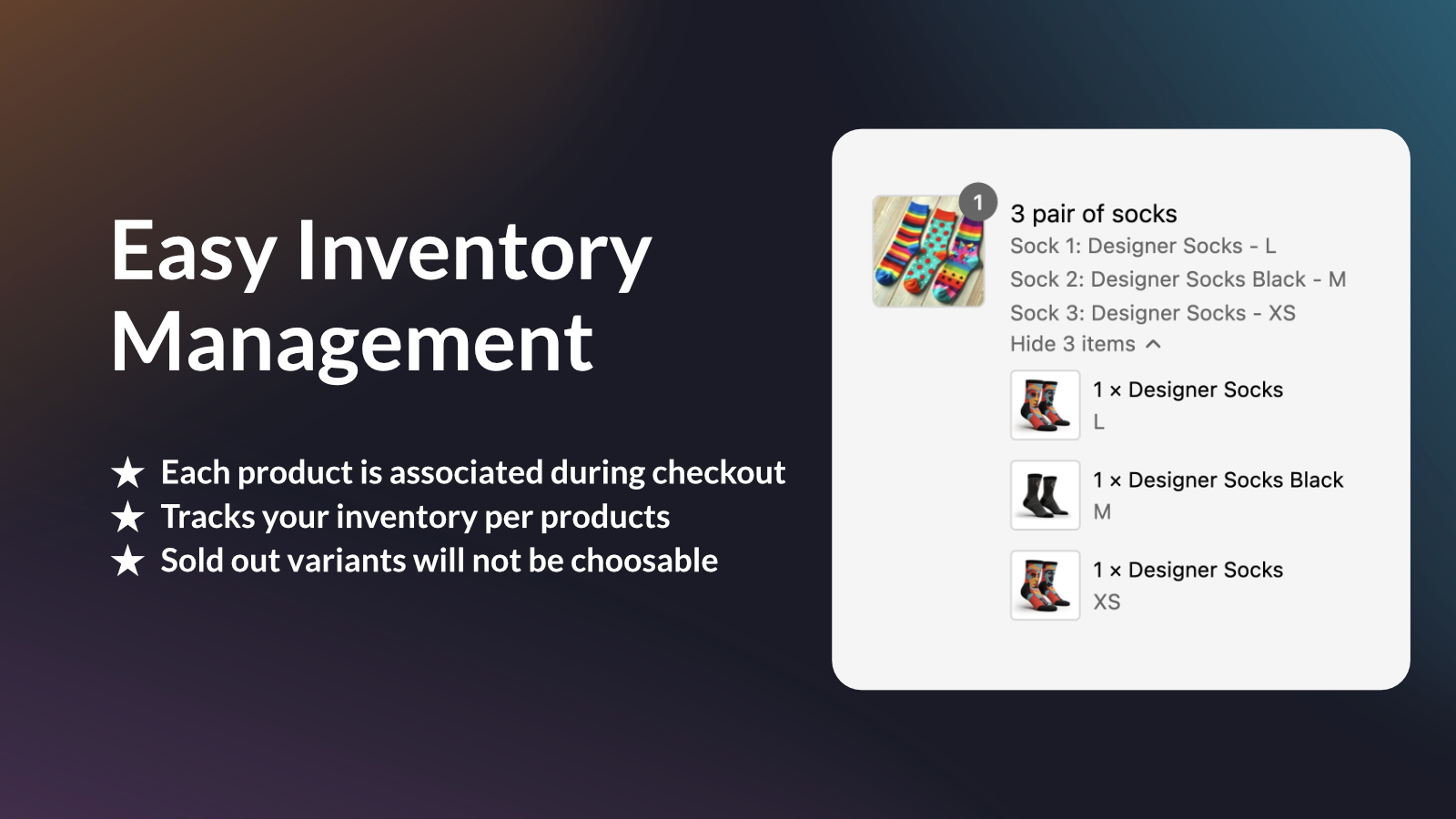 Easy inventory management