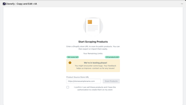 Clone Products for Other Shopify Stores