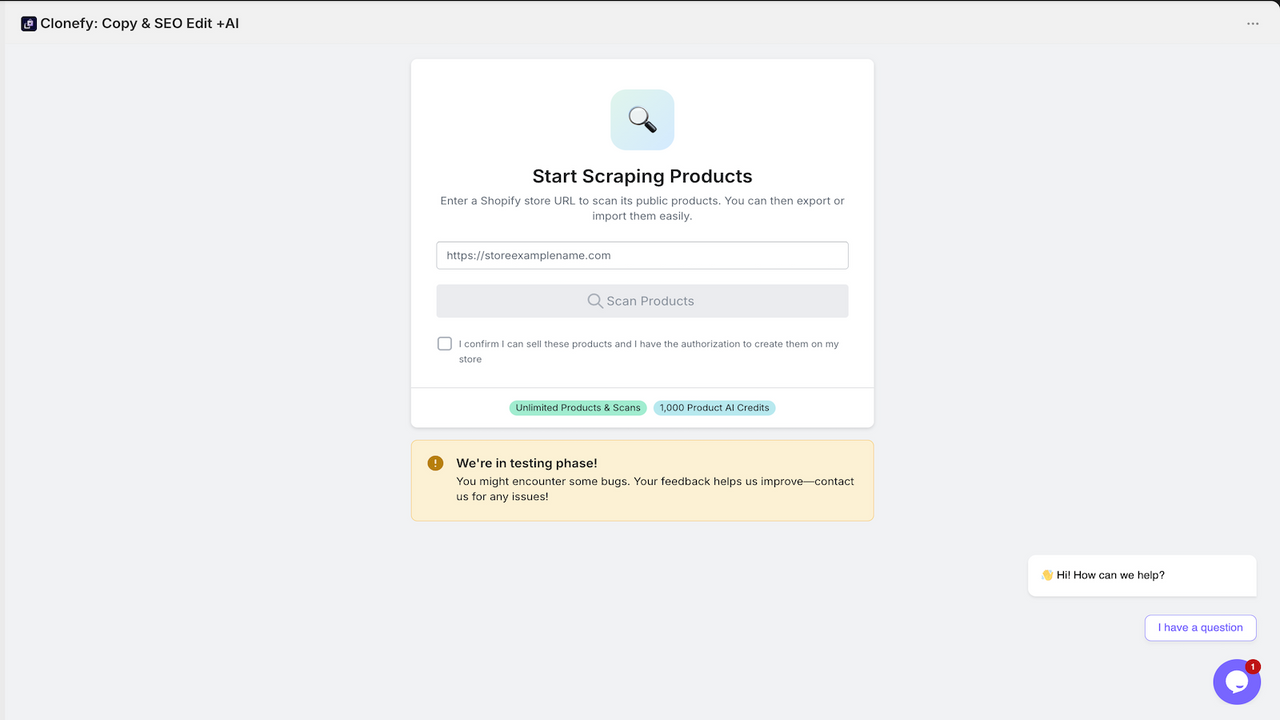 Clone Products for Other Shopify Stores