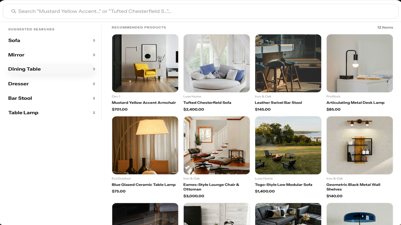 Search modal: default state