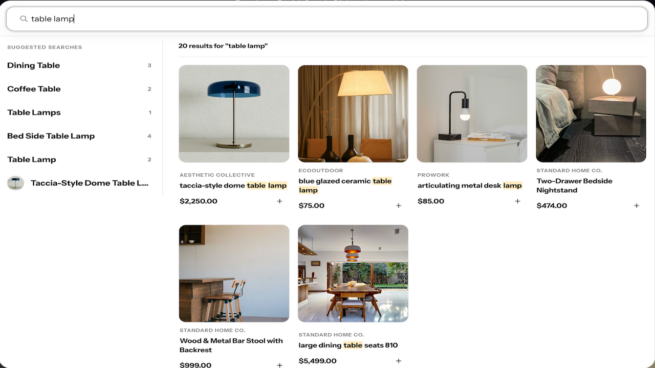 Search modal: with search term