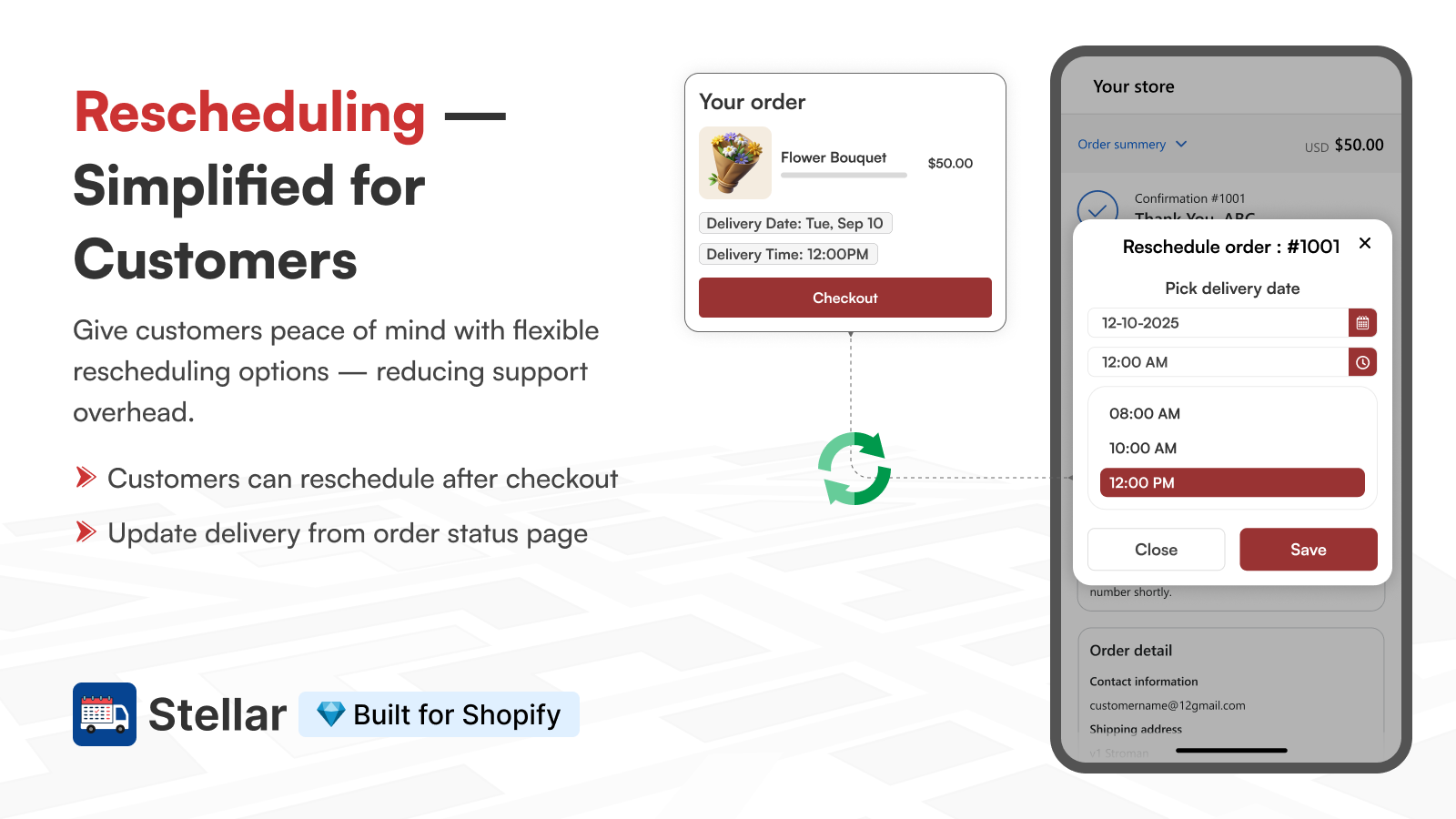 Flexible order rescheduling options