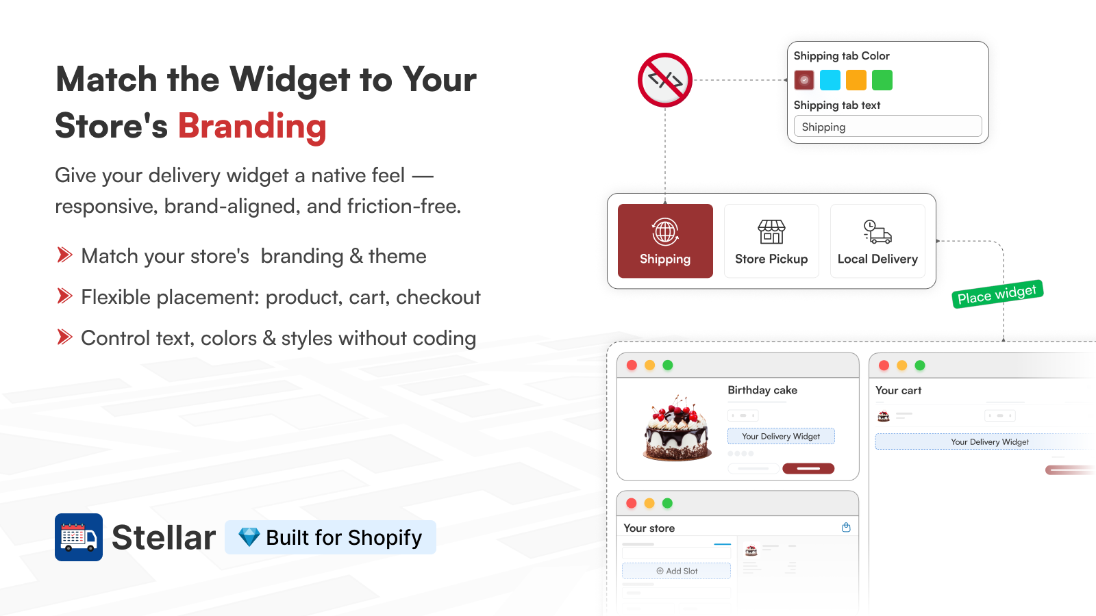 Customize delivery widget to match your store’s branding