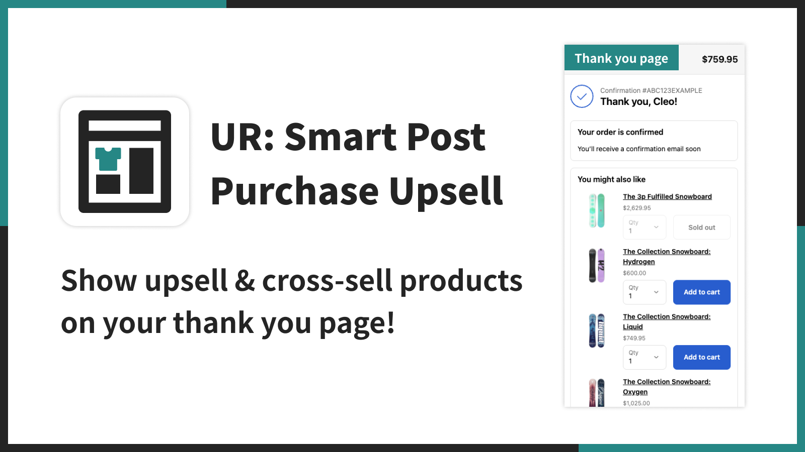 Show upsell & cross-sell products on your thank you page!