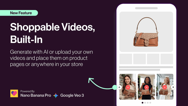 Shoppable videos, UGC videos, product videos, AI videos