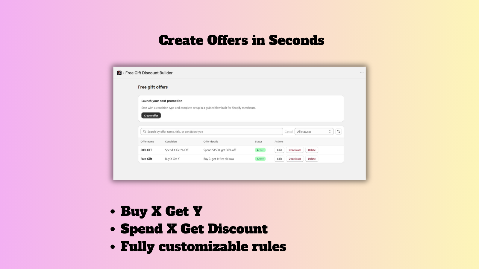 Create Offers in Seconds