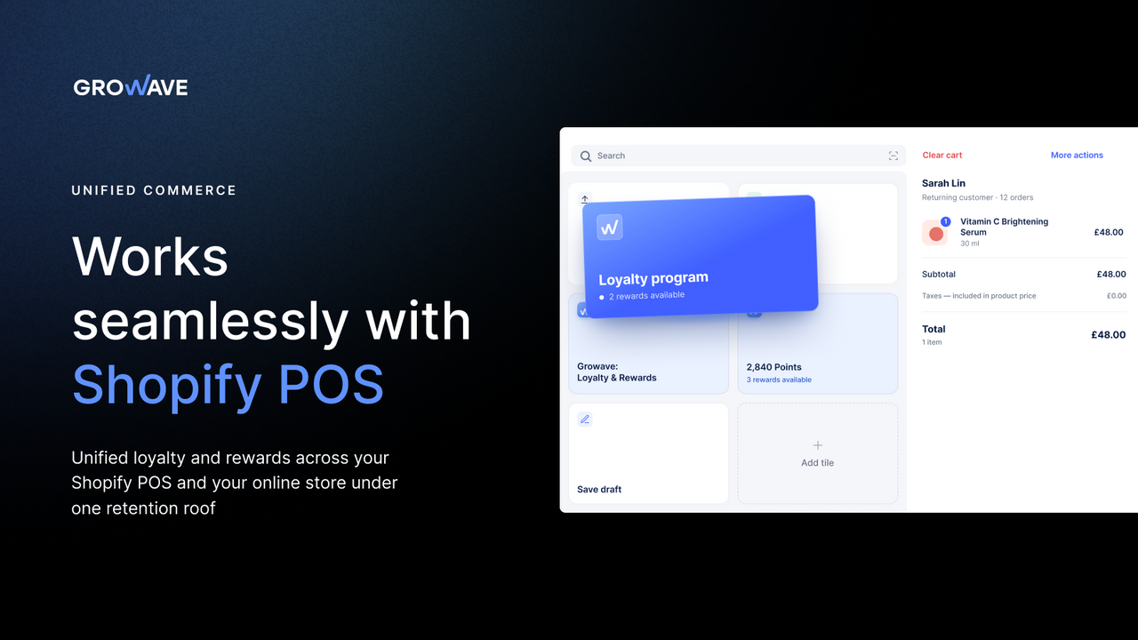 Growave integrates with Shopify POS to redeem points and rewards