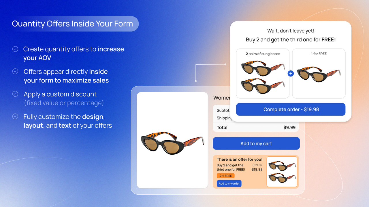 Quantity offers inside the form - Releasit COD Form & Upsells