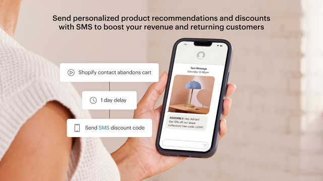 iPhone affichant un SMS avec un rappel de code de réduction