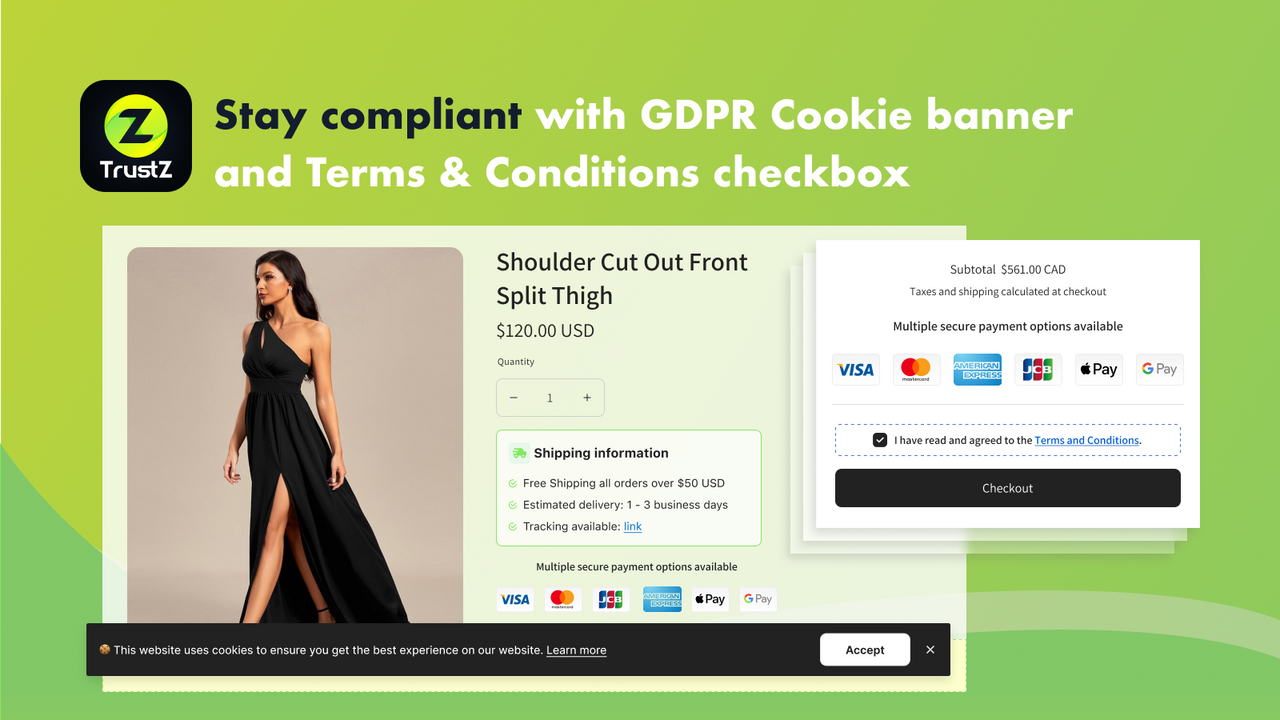 Cookie-Banner DSGVO, Checkbox für AGB