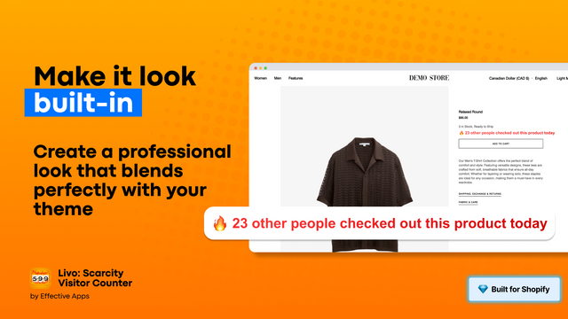 The Scarcity Live Visitors Counter in a product page of a store