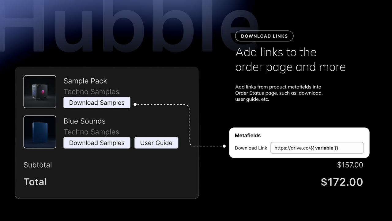 Add links to the order page and more