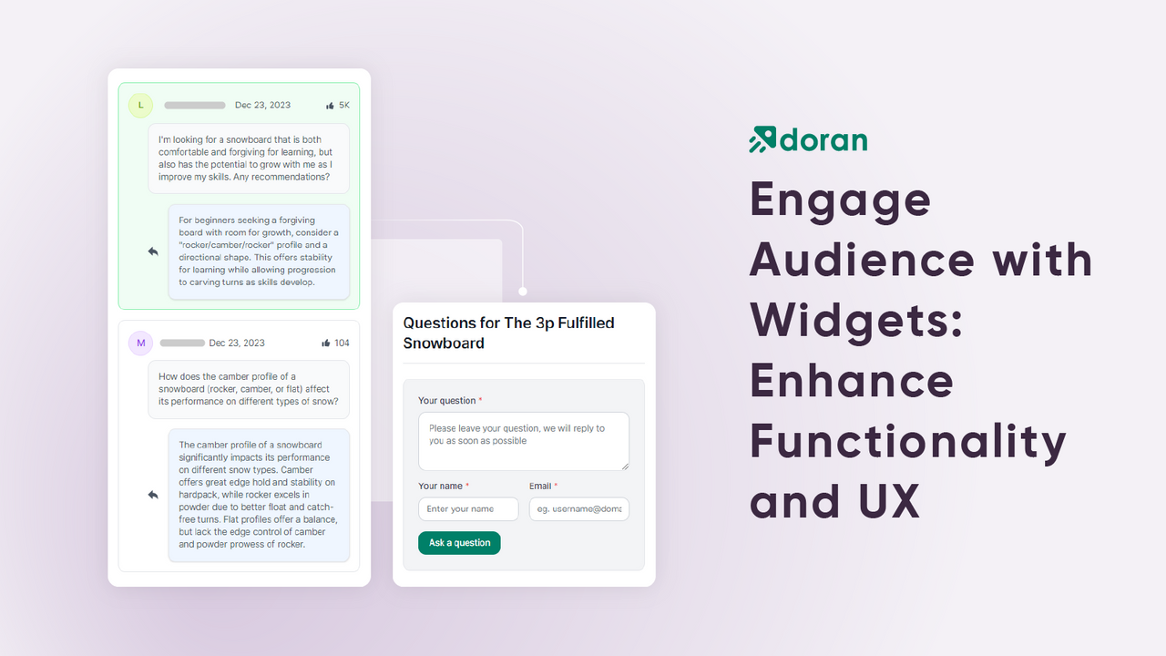 Widgets on Product Reviews App