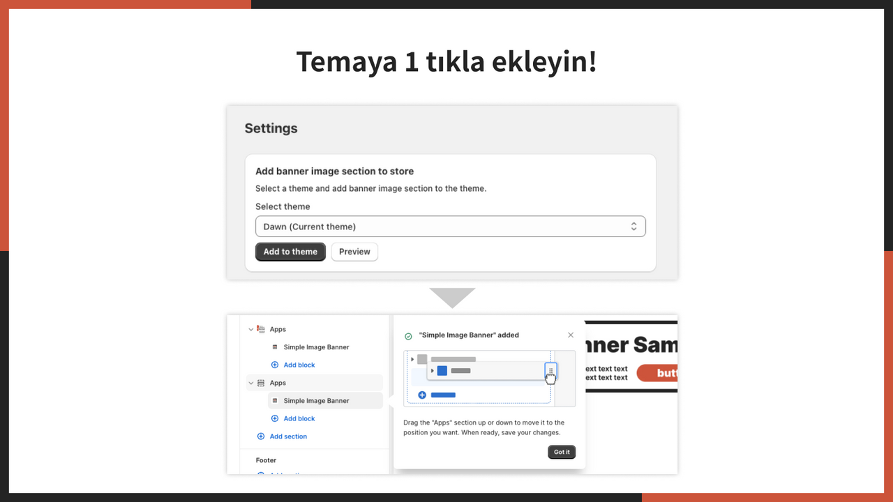 Temaya 1 tıkla ekleyin!