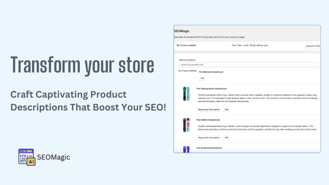 SEOMagic generates product descriptions with e