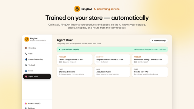 Trained on your store automatically