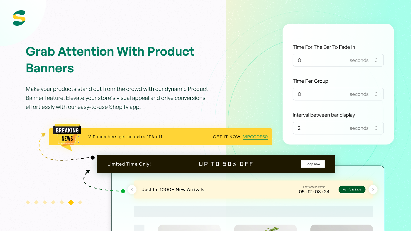 Grab attention with product banners