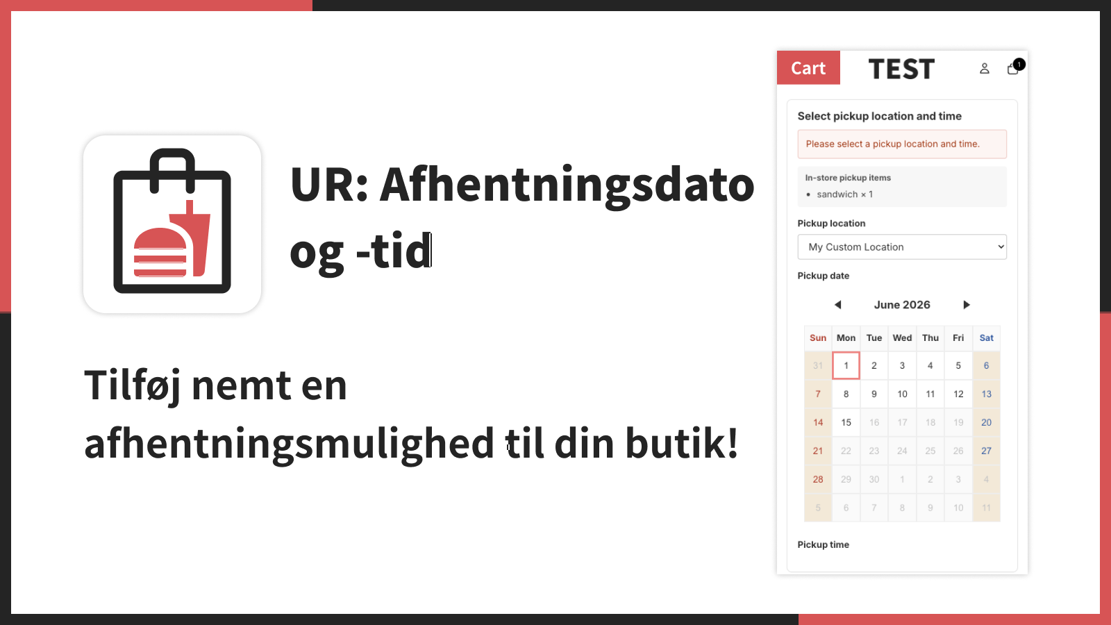 Tilføj nemt en afhentningsmulighed til din butik!