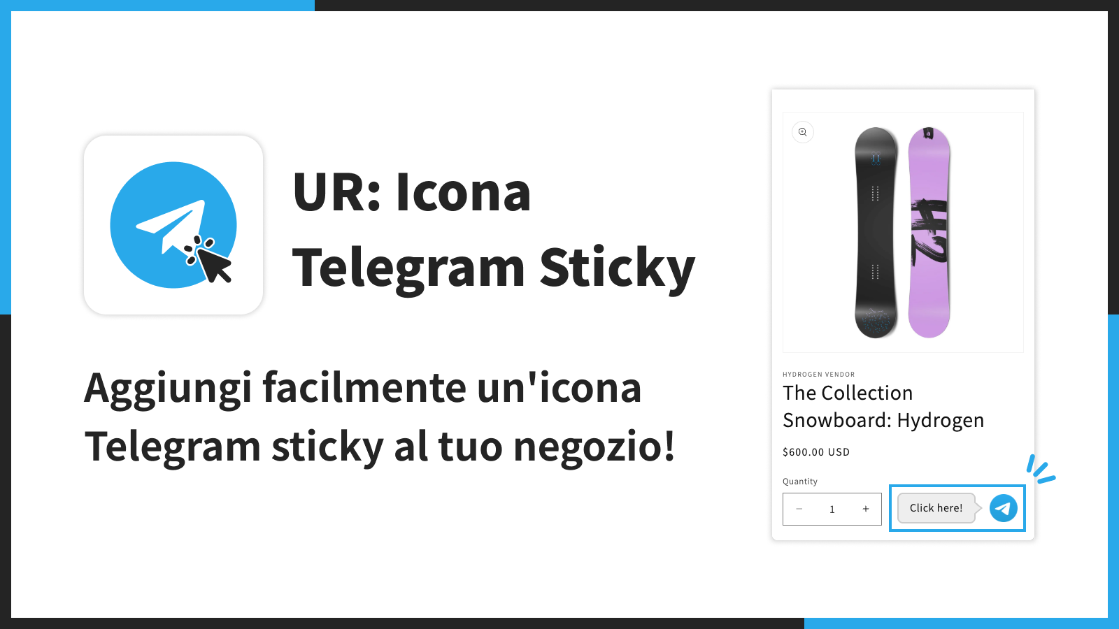 Aggiungi facilmente un'icona Telegram sticky al tuo negozio!