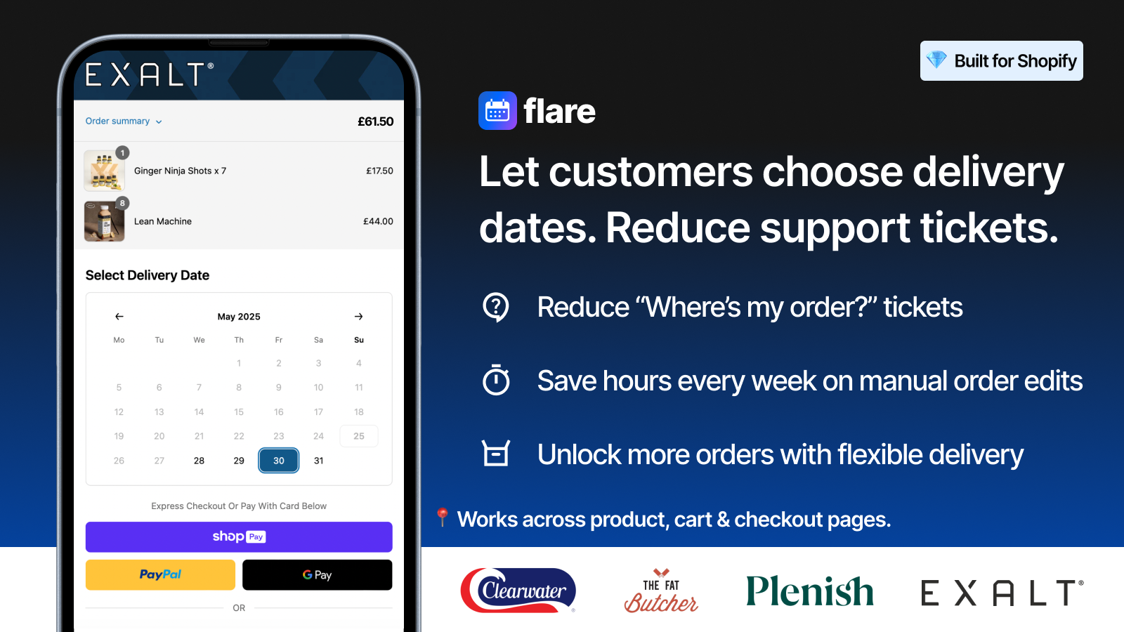 Flare delivery date picker at Shopify Plus checkout — Shopify