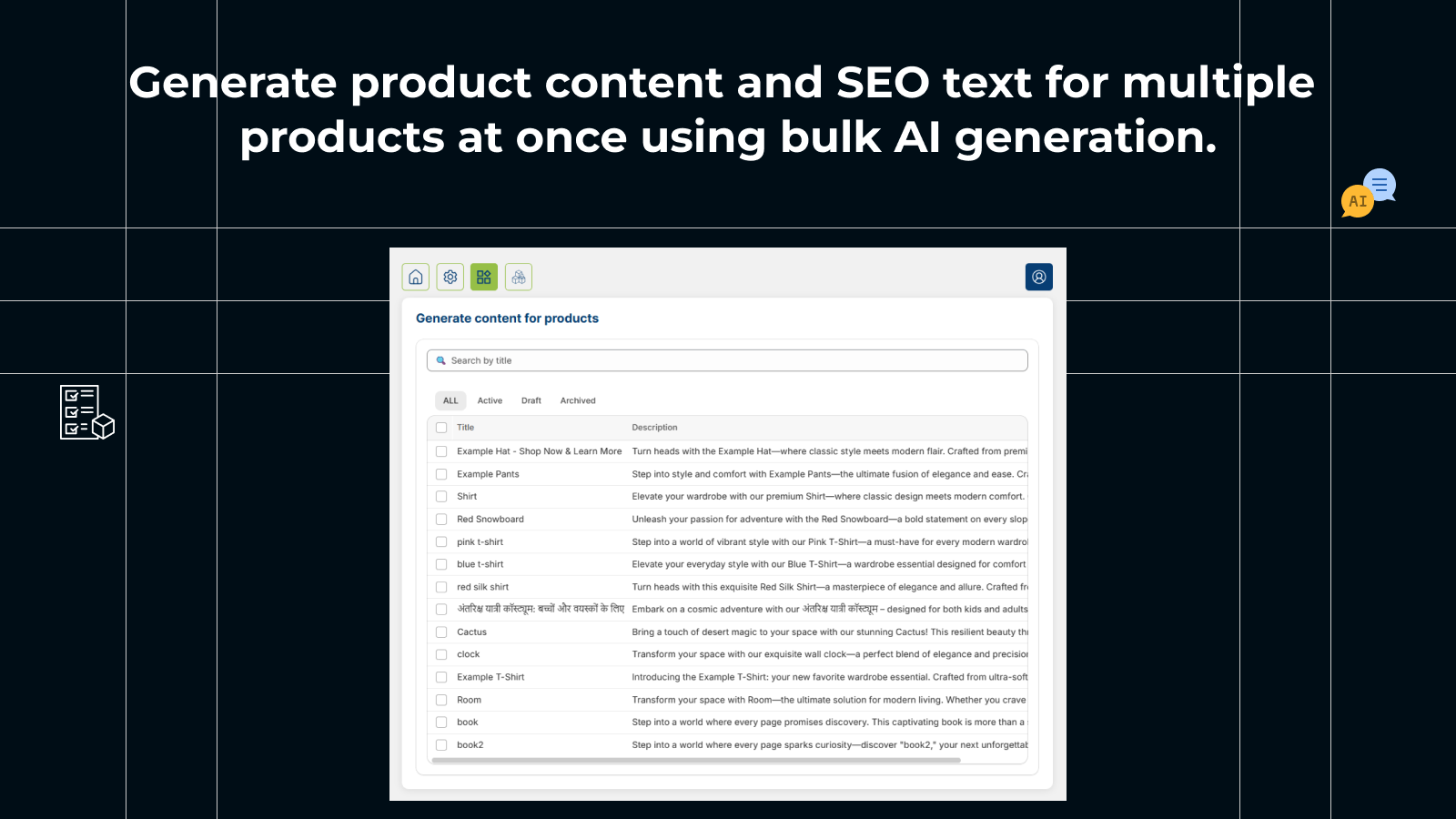 Generate description in bulk 