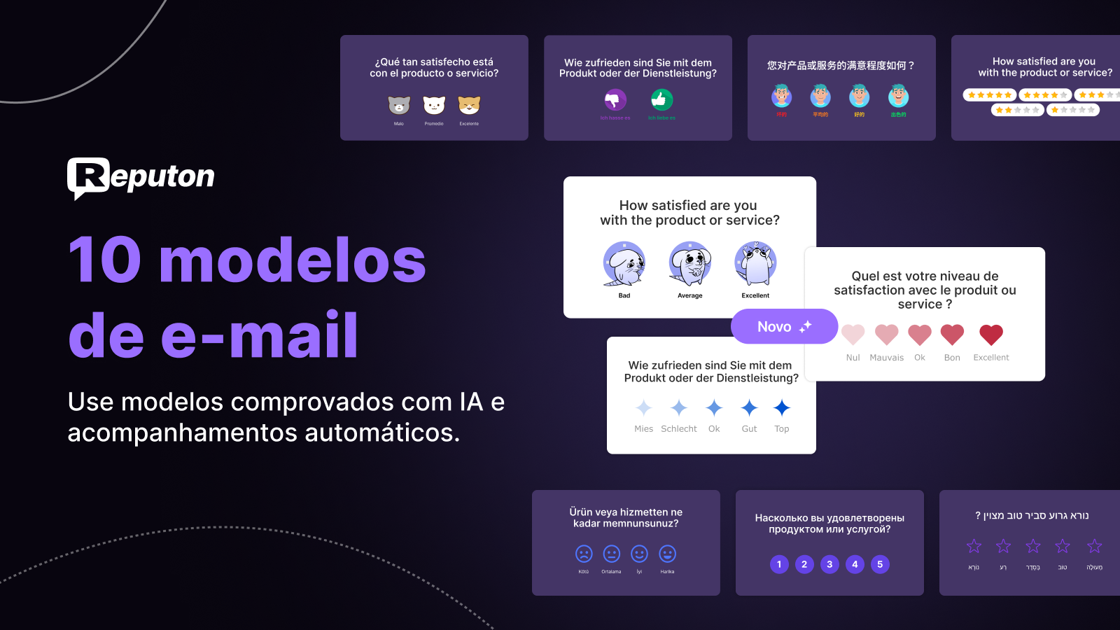 Templates de email para obter mais avaliações
