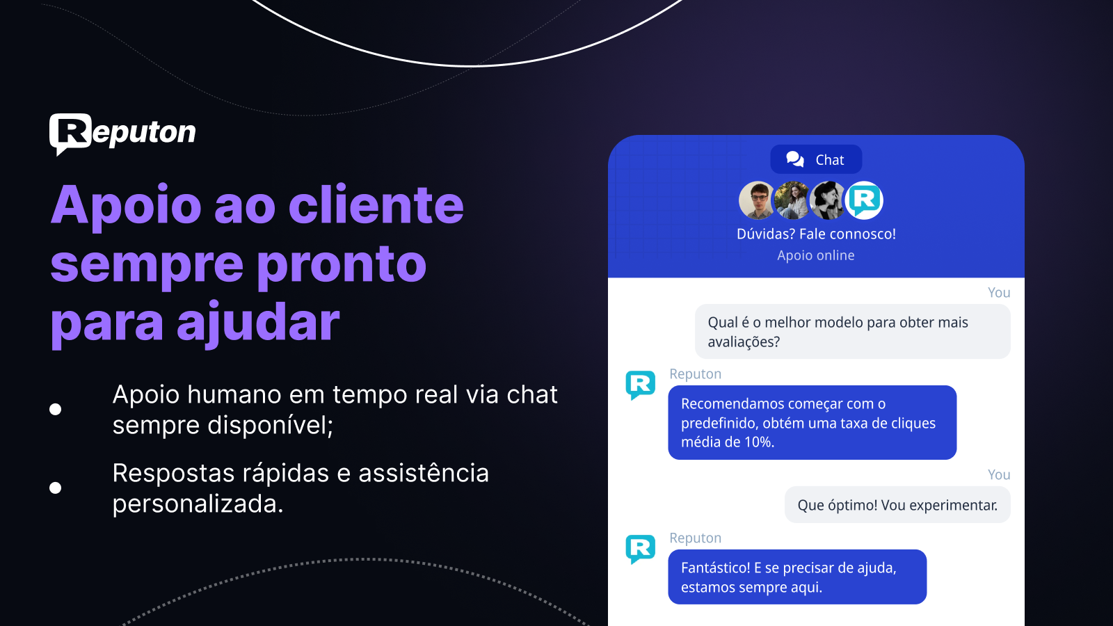 Suporte a avaliações de clientes
