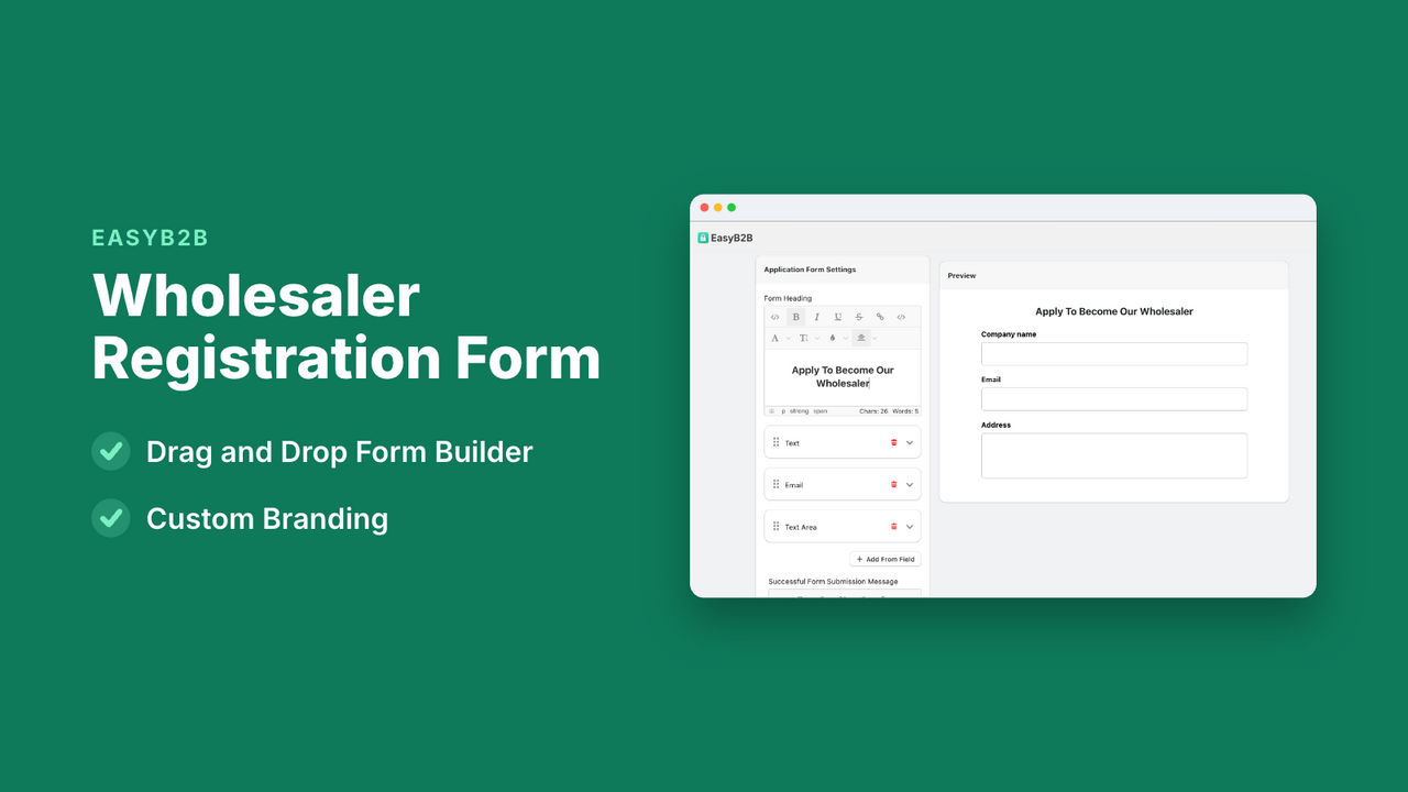Wholesaler Registration Form: Customizable Application form