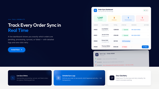 Track every order sync