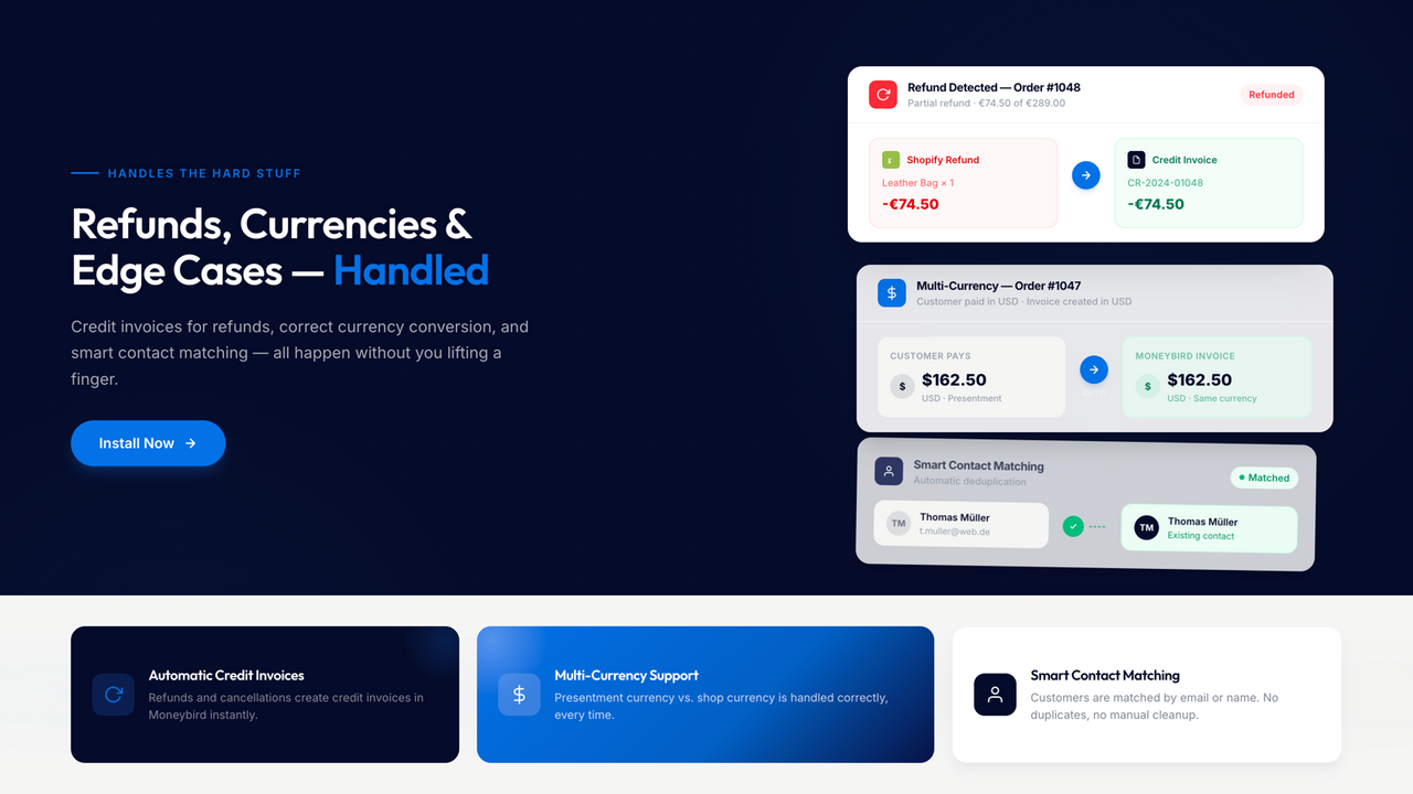 Refund, currencies & edge cases