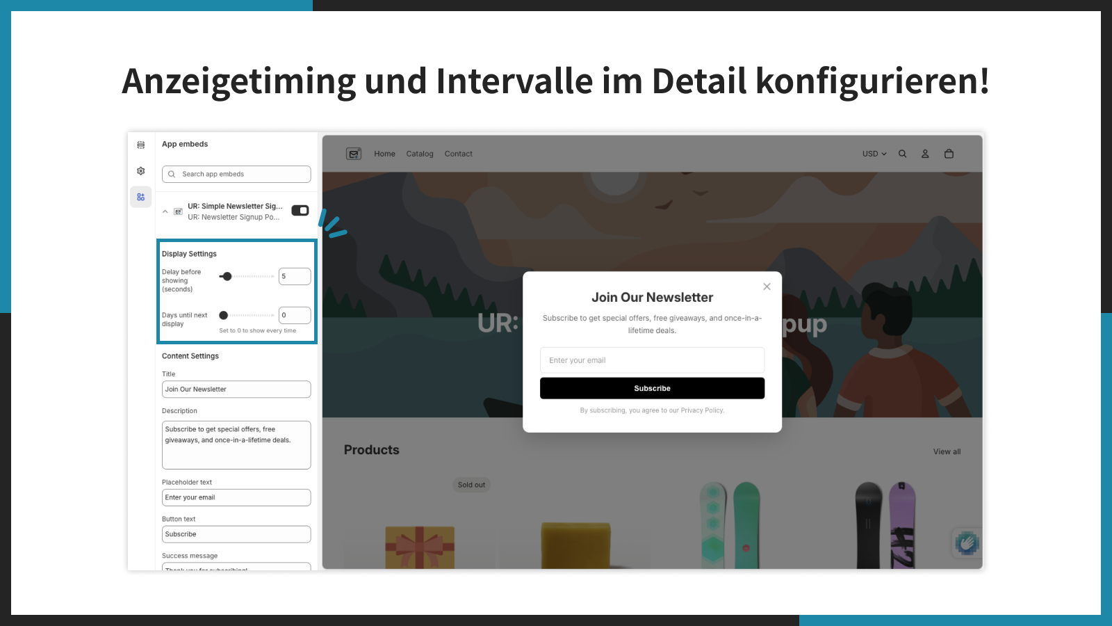 Anzeigetiming und Intervalle im Detail konfigurieren!