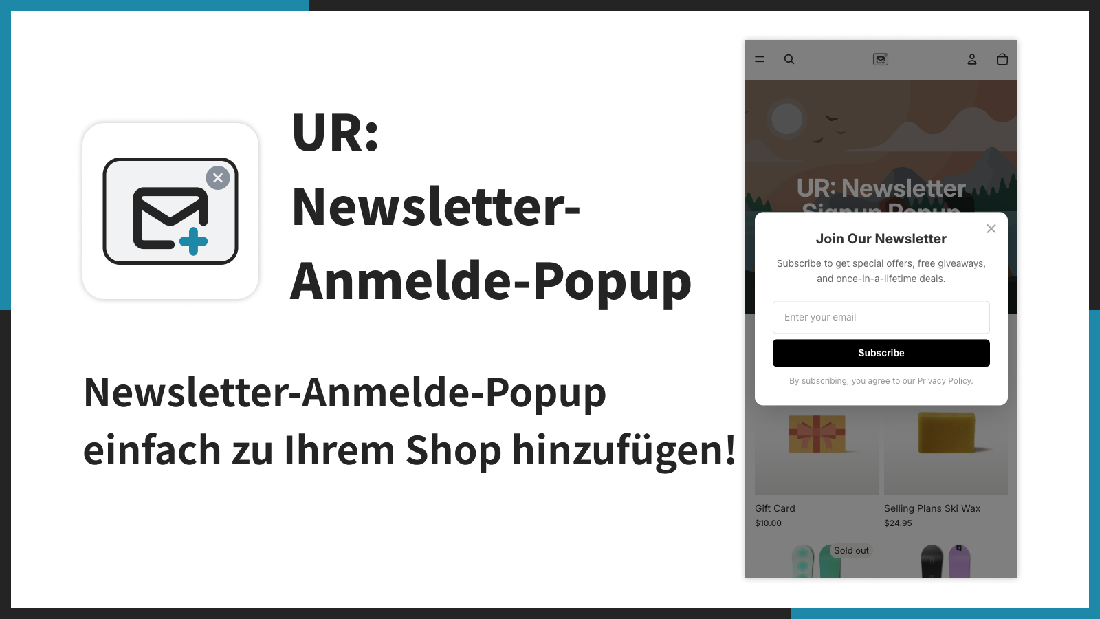 Newsletter-Anmelde-Popup einfach zu Ihrem Shop hinzufügen!