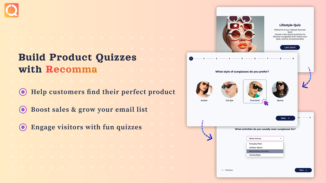 Product recommendation quizzes on Shopify