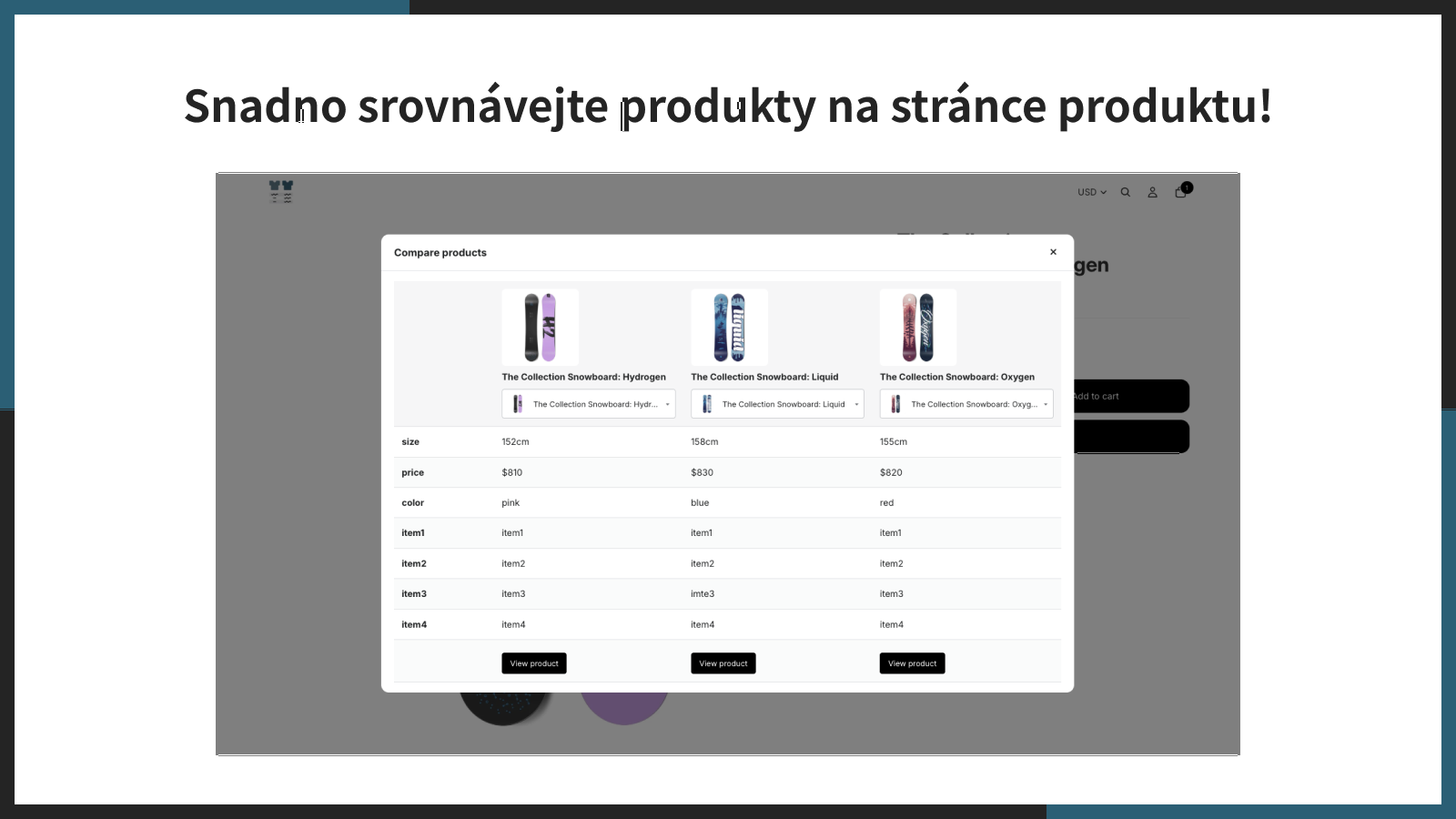 Snadno srovnávejte produkty na stránce produktu!