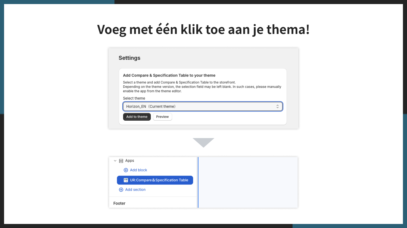 Voeg met één klik toe aan je thema!
