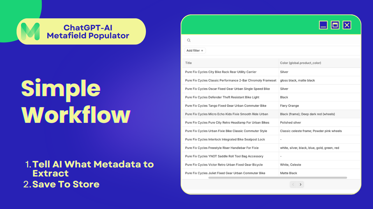 Simple workflow. Just tell what field to extract & save to store
