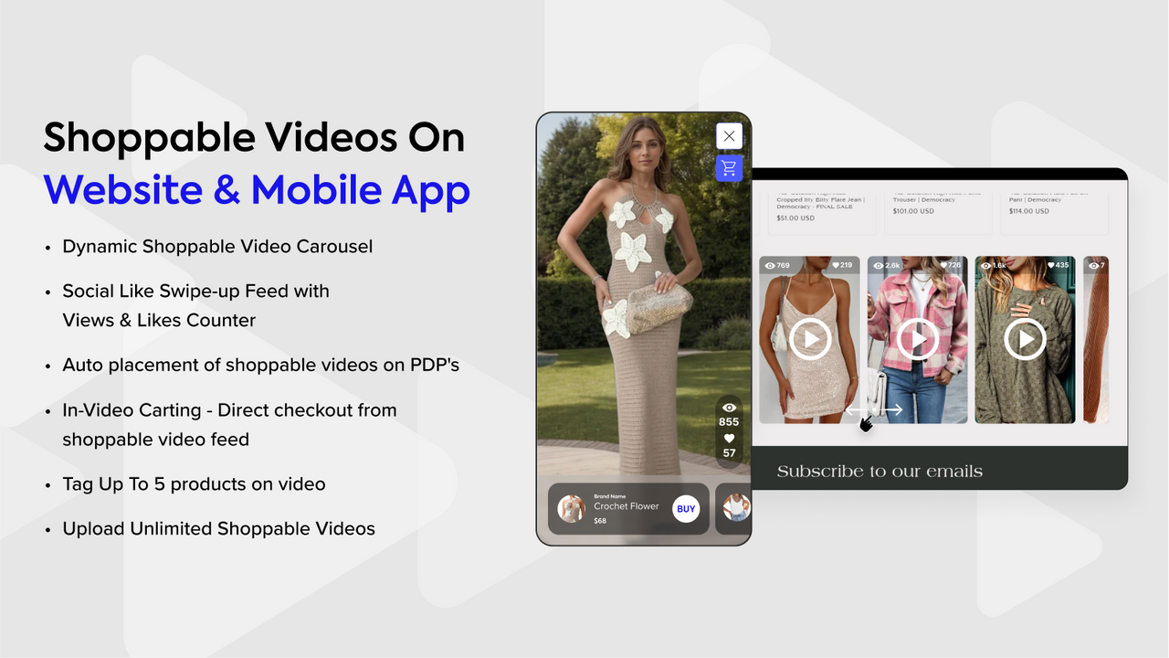 Shoppable Videos on your Website & Mobile App