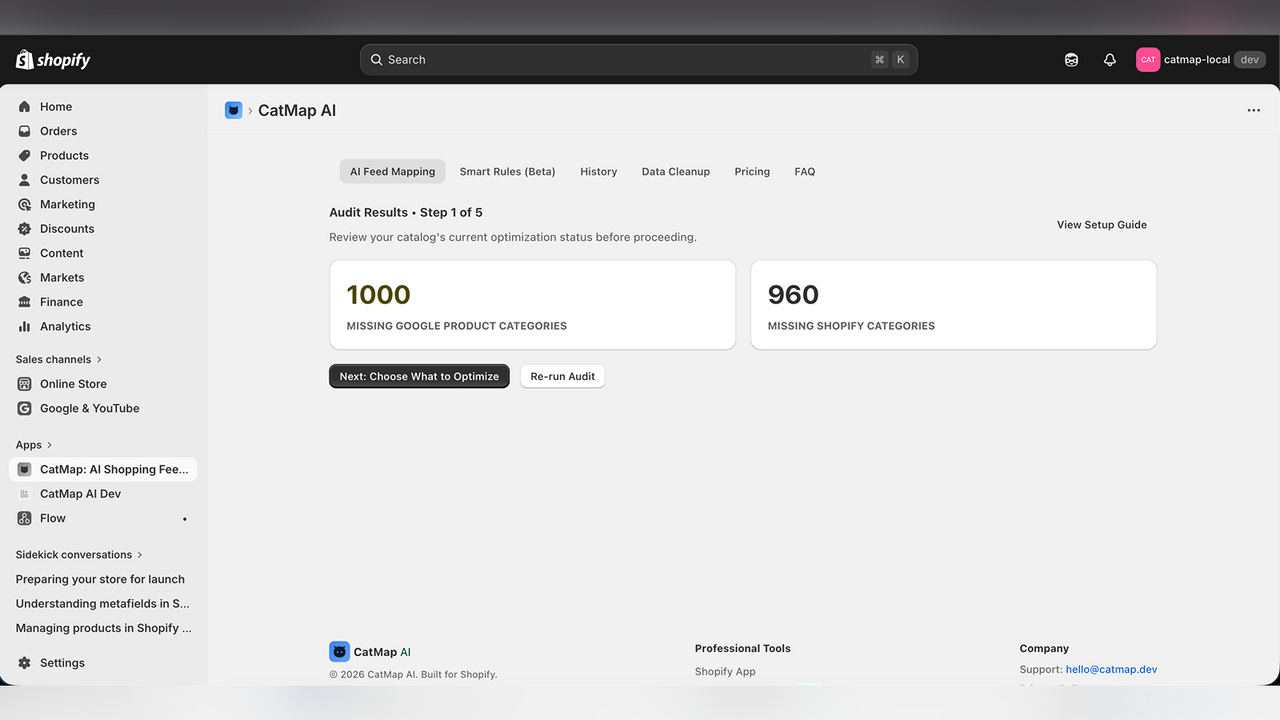 Edición masiva categorías productos Google Shopify