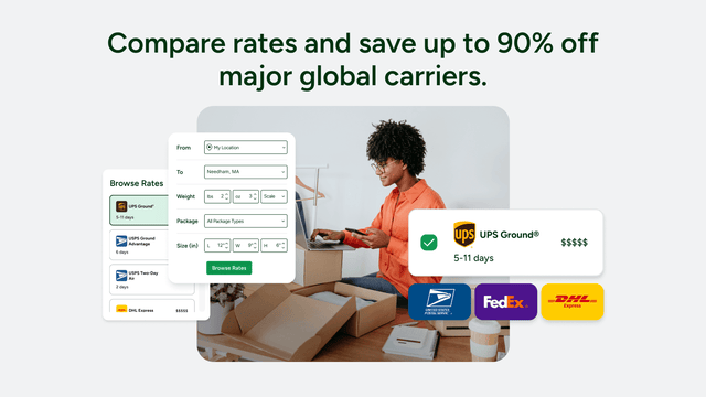 Access global carriers & compare rates for fast, low-cost labels