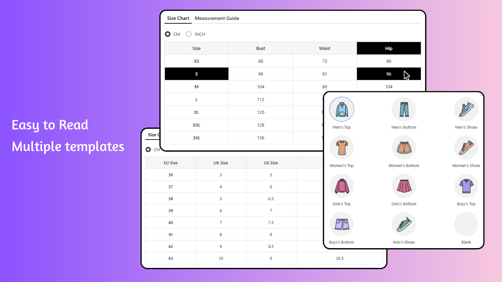 Easy to Read, Multiple templates