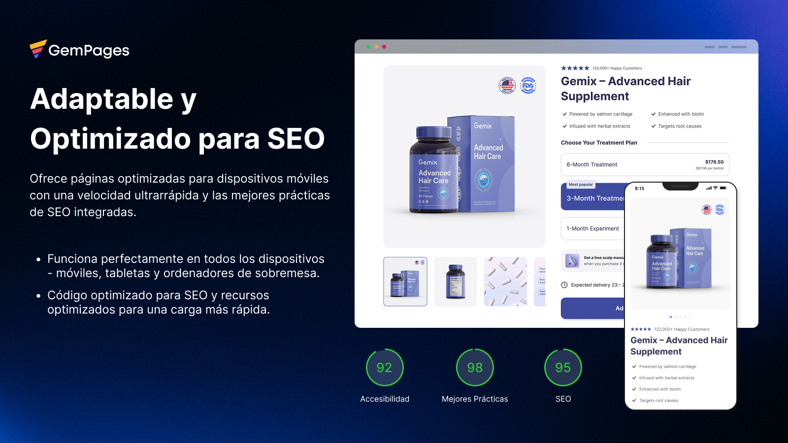 Totalmente Adaptable y Optimizado para SEO