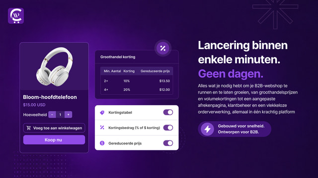 B2B groothandel prijsregel instellen op klanttag en product