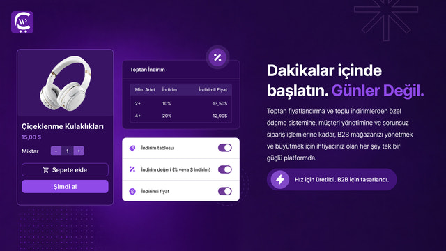 Müşteri etiketi ve ürüne göre B2B toptan fiyat kuralı