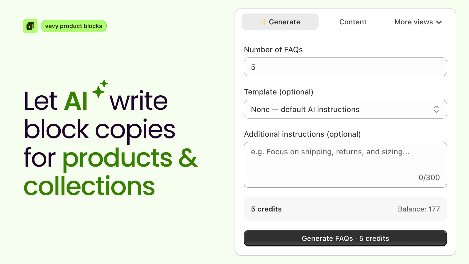 generate unique SEO meta data, titles, descriptions for products