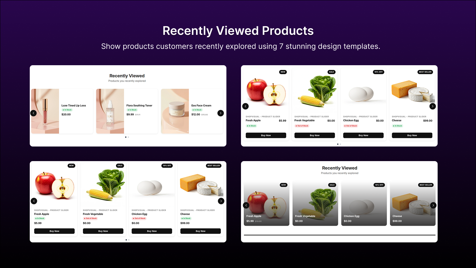 ShopVisual - Product Slider: Recently Viewed Products
