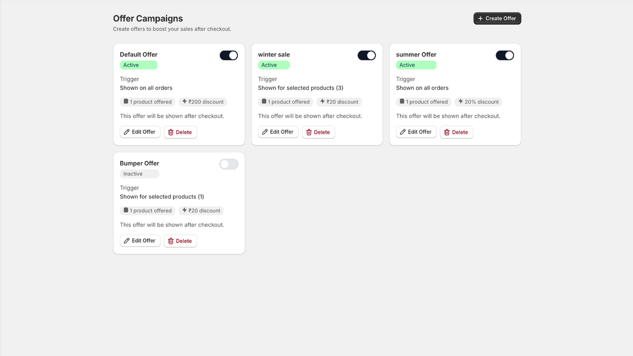 offer campaign list