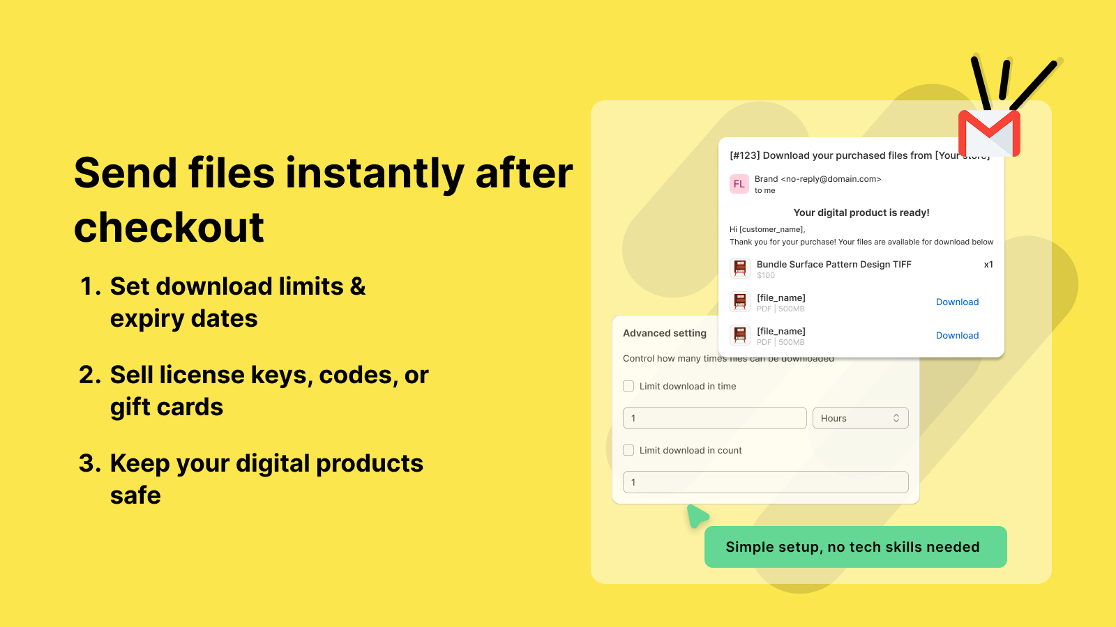 Send files instantly after checking