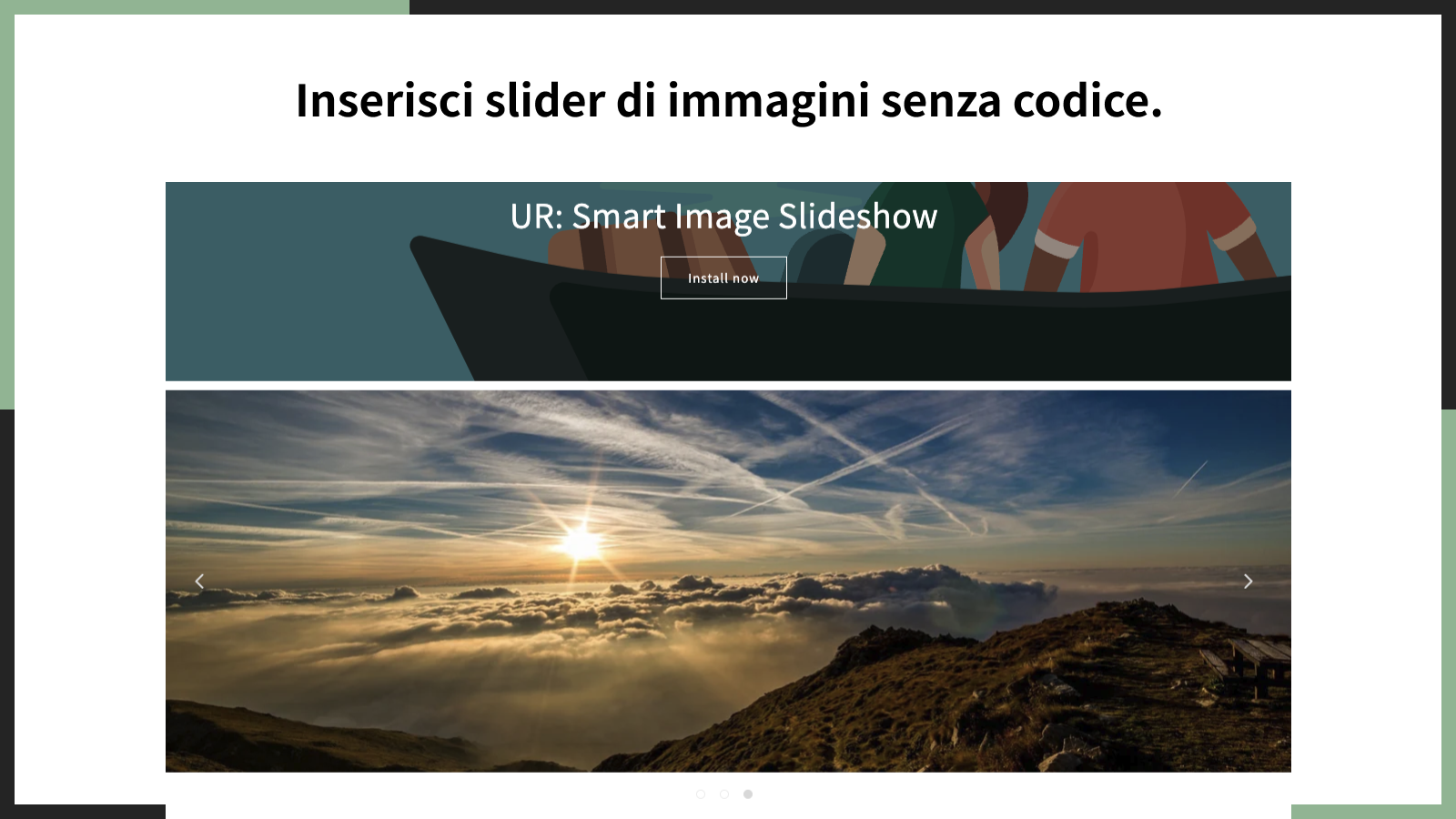 Inserisci slider di immagini senza codice.